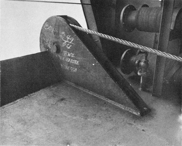 Photo 79: INTREPID (CV 11) Sheave for jury rudder control cable.