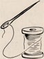 Needle and thread caricature