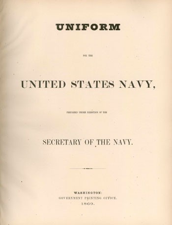 Uniforms of the United States Navy 1869 title page