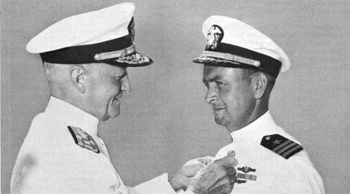 Fleet Admiral Nimitz Decorates Commander Brindupke