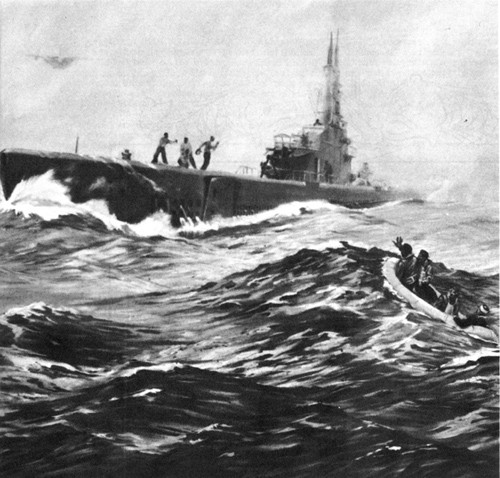 Air-Sea Rescue - Painting by E.V. Vandos