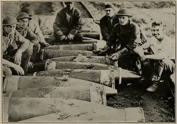14-INCH SHELLS; WEIGHT 1,400 POUNDS EACH.