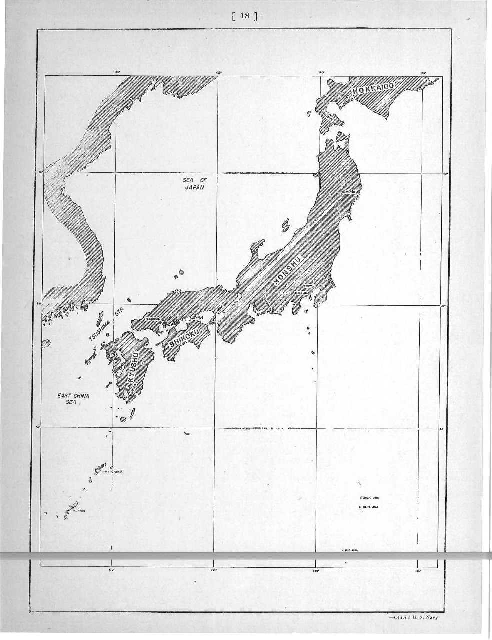 Map of the sea of Japan