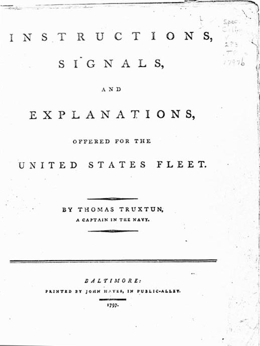 Truxtun Signal Book Title Page