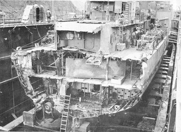 Photo 37: 7 September 1943 - ABNER READ in floating dry dock Dutch Harbor.