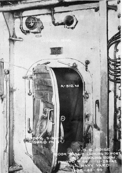 Photo 19: Typical damage to magazine doors in handling room No. II.