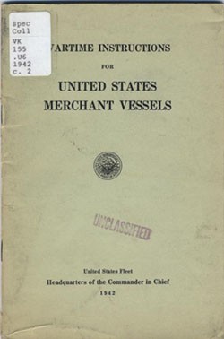 Image of cover to 'Wartime Instructions for United States Merchant Vessels'