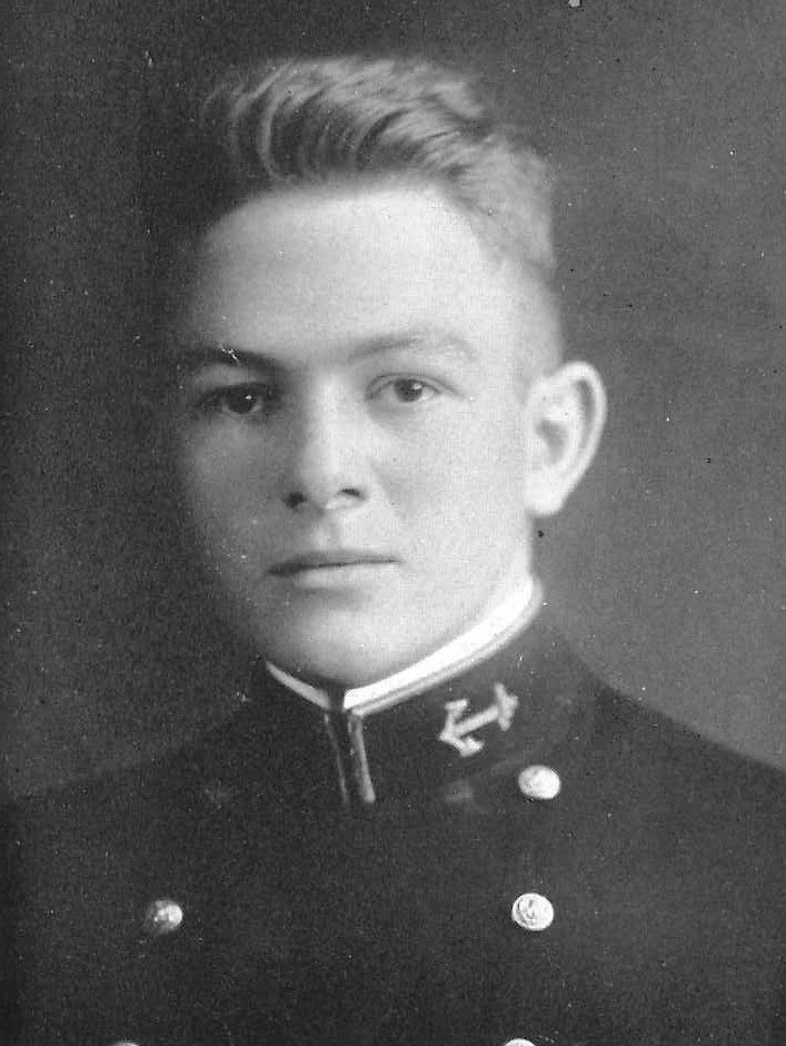 Photo of Captain Eric L. Barr copied from the 1934 edition of the U.S. Naval Academy yearbook 'Lucky Bag'