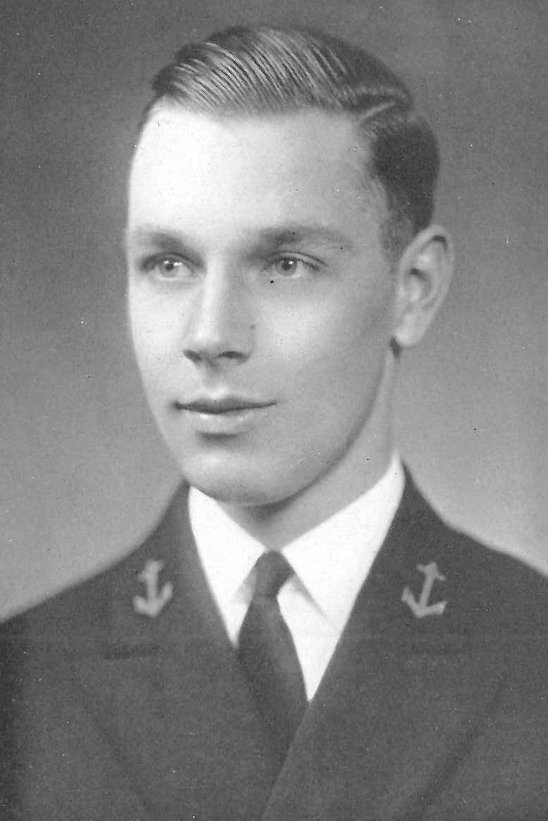 Photo of Thomas Baskett copied from the 1935 edition of the U.S. Naval Academy yearbook 'Lucky Bag'