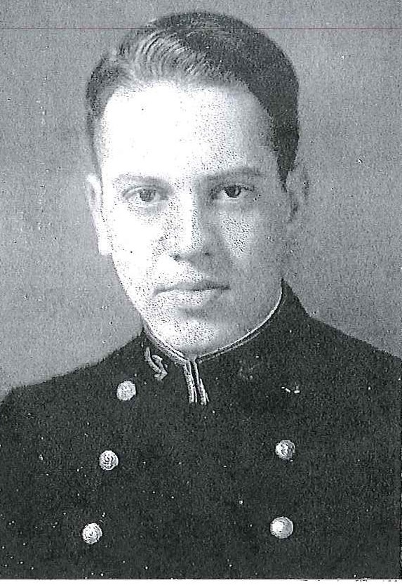 Photo of Captain Warfield Clay Bennett, Jr. copied from page 263 of the 1936 edition of the U.S. Naval Academy yearbook 'Lucky Bag'.