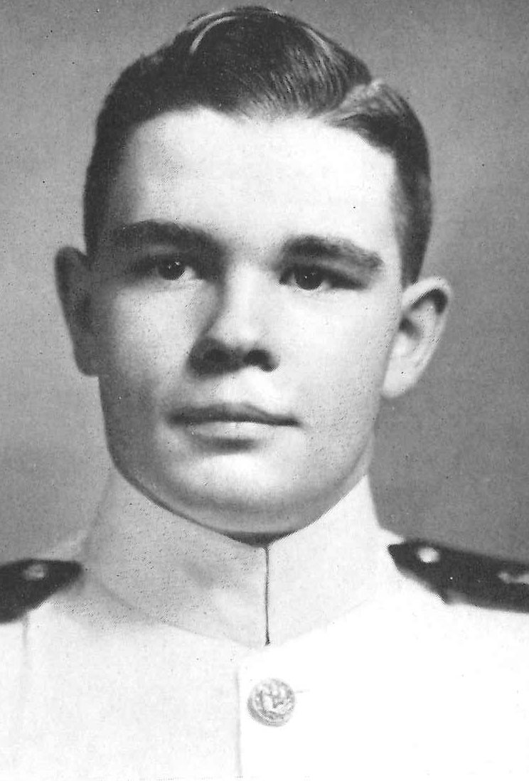 Photo of Lieutenant Commander Charles S. Carlisle copied from page 176 of the 1947 edition of the U.S. Naval Academy yearbook 'Lucky Bag'.