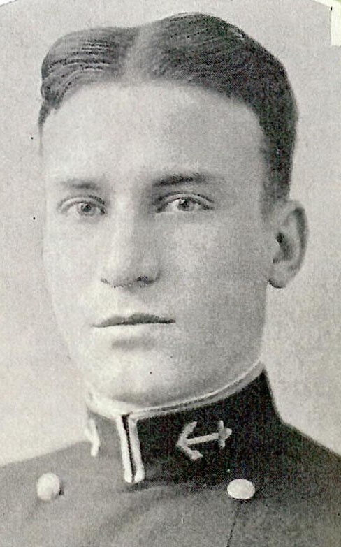 Photo of Captain William R. Caruthers copied from page 310 of the 1927 edition of the U.S. Naval Academy yearbook 'Lucky Bag'.