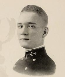 Photo of John Howard Cassady copied from the 1918 edition of the U.S. Naval Academy yearbook 'Lucky Bag'