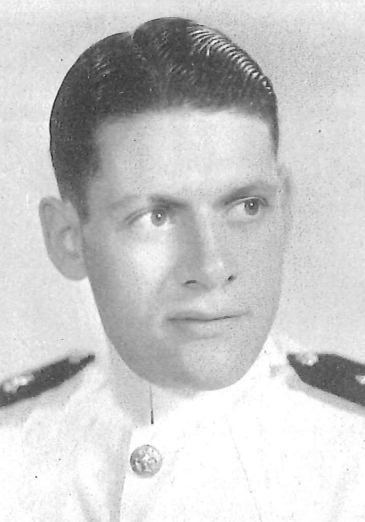 Photo of Captain Vincent L. Cassani copied from page 236 of the 1943 edition of the U.S. Naval Academy yearbook 'Lucky Bag'.