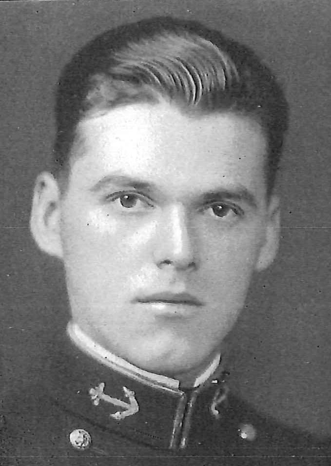 Photo of Captain Albert T. Church, Jr. copied from page 120 of the 1938 edition of the U.S. Naval Academy yearbook 'Lucky Bag'.