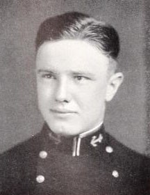 Photo of Charles Coston Coley copied from the 1934 edition of the U.S. Naval Academy yearbook 'Lucky Bag'