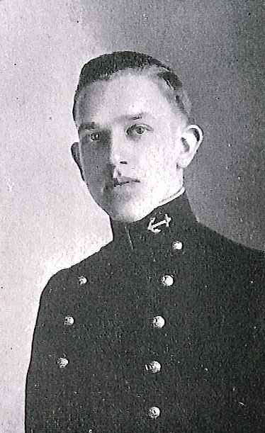 Photo of Admiral Louis E. Denfeld copied from page 102 of the 1912 edition of the U.S. Naval Academy yearbook 'Lucky Bag'.
