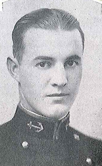 Photo of Captain Edward H. Eckelmeyer, Jr. copied from page 212 of the 1927 edition of the U.S. Naval Academy yearbook 'Lucky Bag'.
