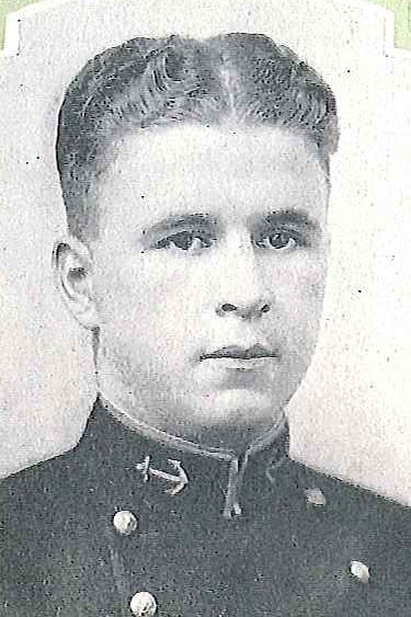 Photo of Captain Myron T. Evans copied from page 188 of the 1927 edition of the U.S. Naval Academy yearbook 'Lucky Bag'.
