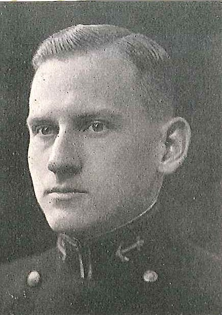 Photo of Captain William A. Evans copied from page 206 of the 1924 edition of the U.S. Naval Academy yearbook 'Lucky Bag'.