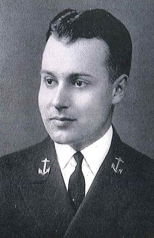 Photo of Edward Robinson Fickenscher, Jr. copied from the 1940 edition of the U.S. Naval Academy yearbook 'Lucky Bag'