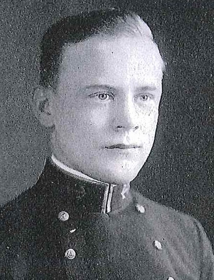 Photo of Commander C. Fink Fischer copied from the 1934 edition of the U.S. Naval Academy yearbook 'Lucky Bag'.