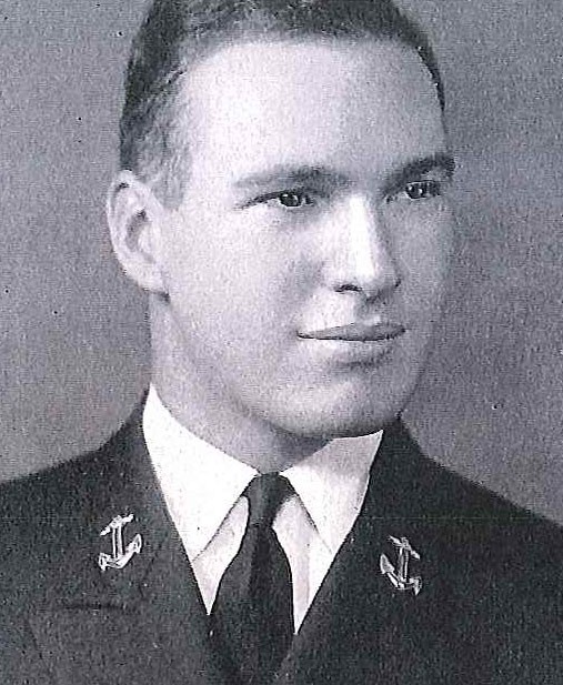 Photo of Captain Harry F. Fischer, Jr. copied from page 442 the 1940 edition of the U.S. Naval Academy yearbook 'Lucky Bag'.