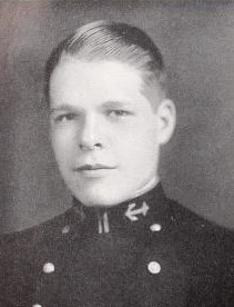 Photo of Francis Edward Fleck copied from the 1930 edition of the U.S. Naval Academy yearbook 'Lucky Bag'
