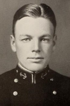 Photo of Allan Foster Fleming copied from the 1936 edition of the U.S. Naval Academy yearbook 'Lucky Bag'