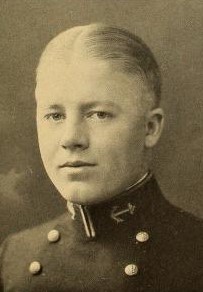 Photo of Morton Klyne Fleming, Jr. copied from the 1926 edition of the U.S. Naval Academy yearbook 'Lucky Bag'