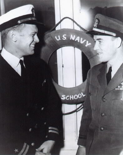 "Lt. Gerald R. Ford, left, has his picture taken with another naval officer," Naval Historical Center, Photographic Section.