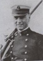 Ensign Ellis H. Geiselamn, US Naval Academy class of 1918 photograph. 1918 'Lucky Bag,' page 104.