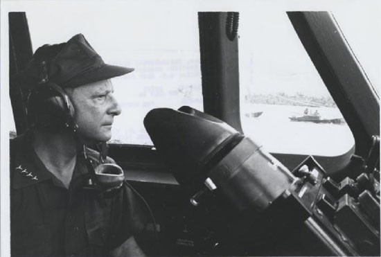 Adm. Horacio Rivero, Vice Chief of Naval Operations, takes a ride on PCF, swift boat at Cam Ranh Bay, Vietnam. Naval Hisotry & Heritage Command, Photographic Section.