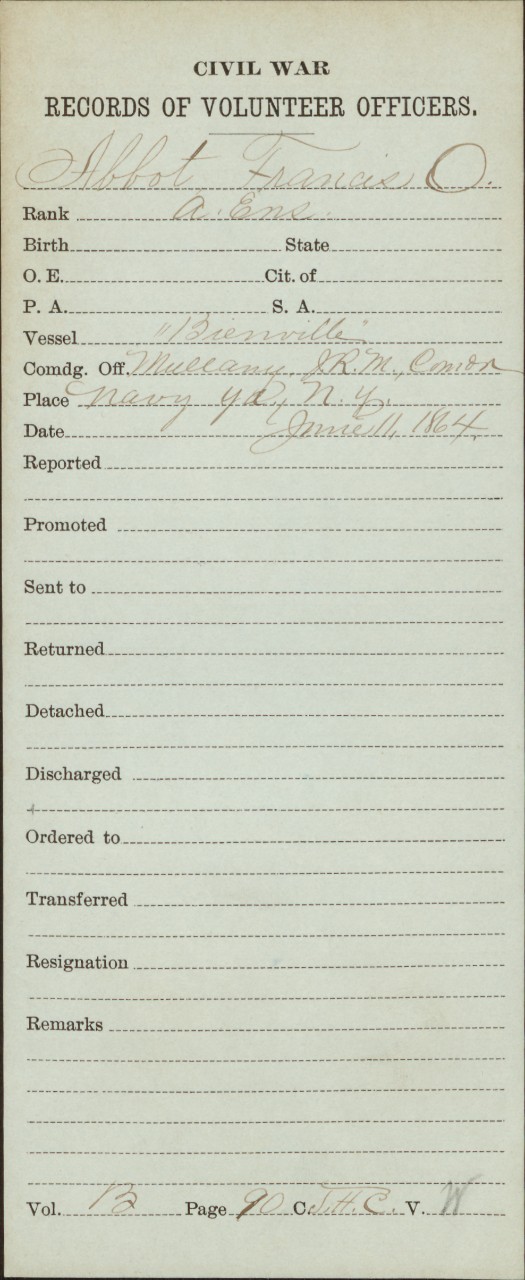Abbot, Francis O - Civil War Record June 1864
