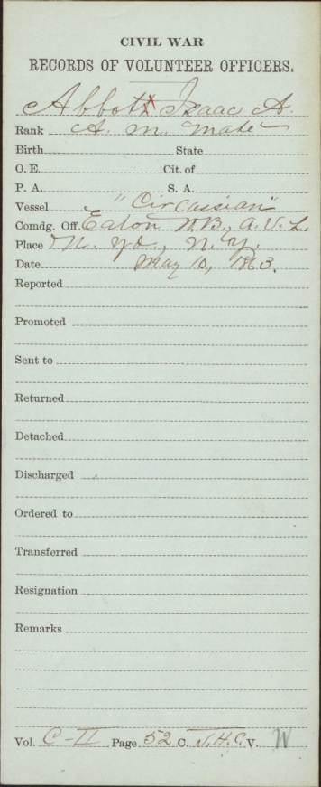 Abbot, Isaac A - Civil War Record May 1863