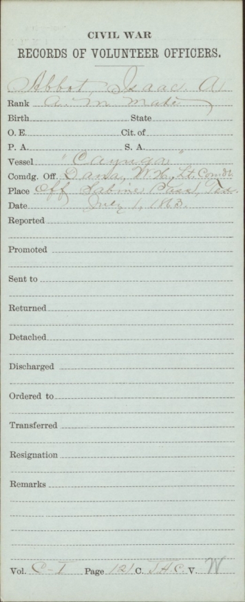 Abbot, Isaac A - Civil War Record July 1863