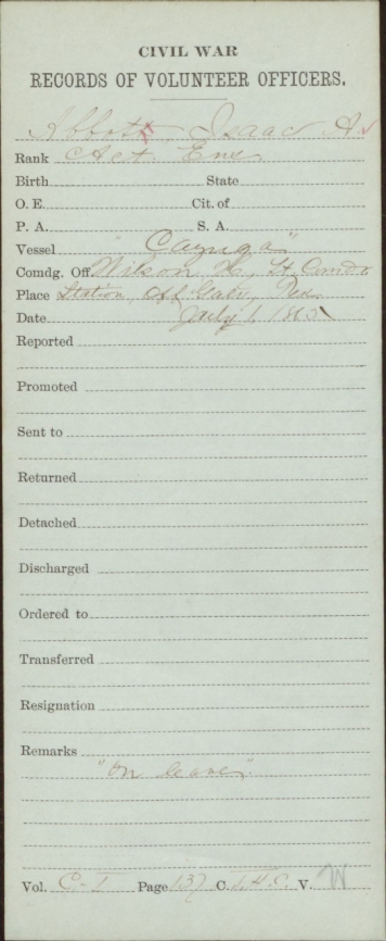 Abbot, Isaac A - Civil War Record July 1865