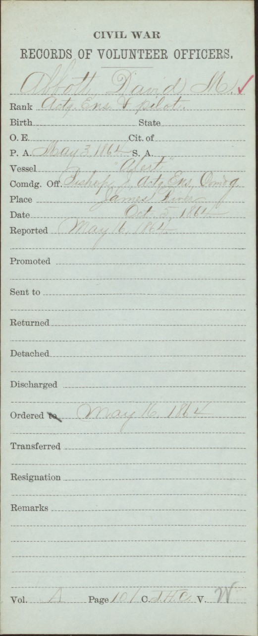 Abbott, David M - Civil War Record Oct 5, 1864