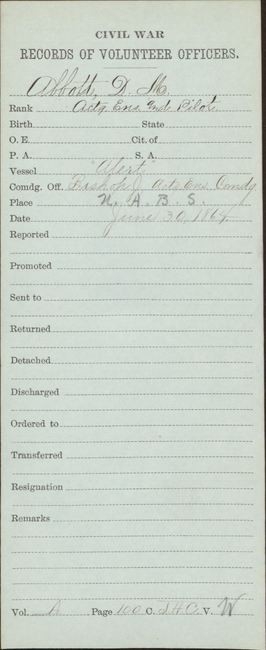Abbott, David M - Civil War Record June 30, 1864