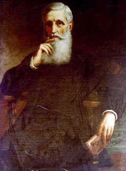 George Bancroft. Oil on Canvas painting 48x35 by artist Gustav Richter, signed 1874. Painting in the U.S. Naval Academy Museum Collection