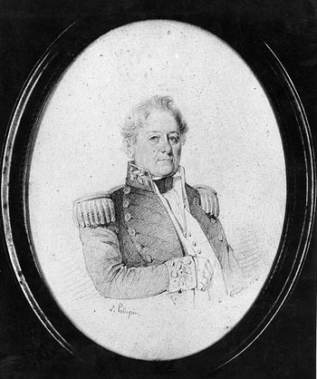 Commodore Isaac Hull, USN. Pencil sketch by L. Pellegrin, 1841, when Hull was commanding the Mediterranean Squadron. Courtesy of Mrs. Lee P. Johnson. U.S. Naval Historical Center Photograph. Photo #: NH 61159.
