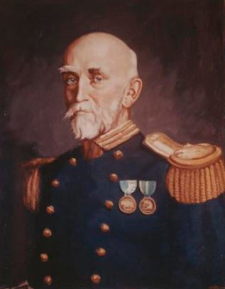 Painting - Rear Admiral Alfred T. Mahan, artist: H. Peterson after Alexander James. Naval History and Heritage Command, Photographic Section, NH64579KN.