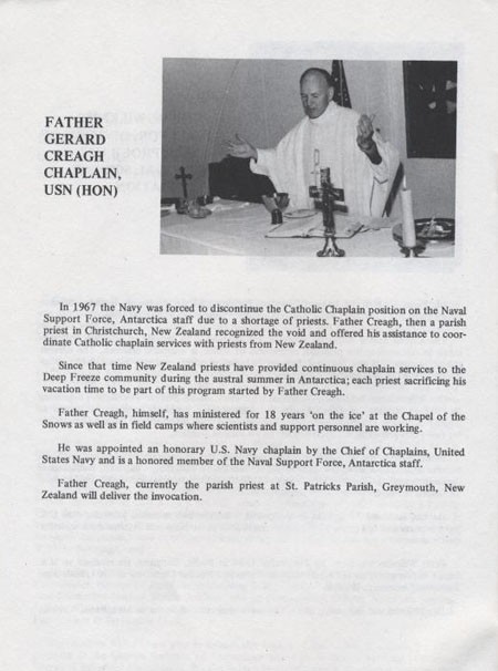 Biography of Father Gerard Creagh, Chaplain, USN (Hon).