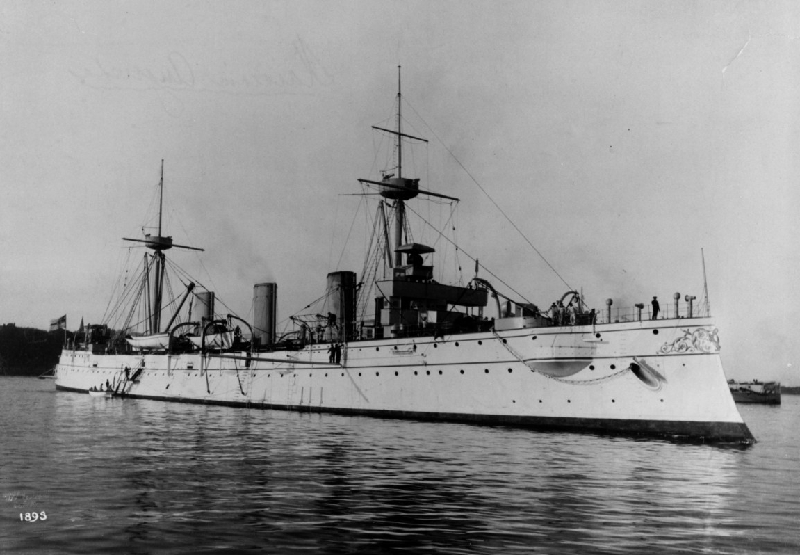A picture of the Kaiserin Augusta which was the flagship of Vice Admiral von Diedrichs.