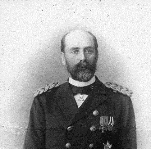 A picture of Vice Admiral Otto von Diederichs who was the commander of the German squadron at Manila Bay.