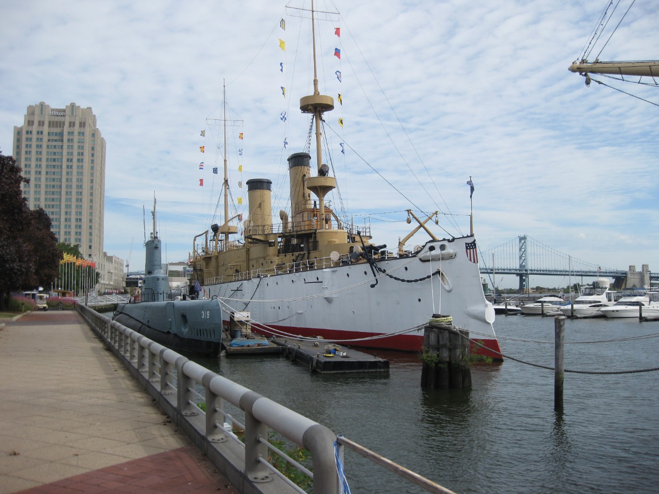 A picture of the USS Olympia which was Rear Admiral George Dewey's flagship.
