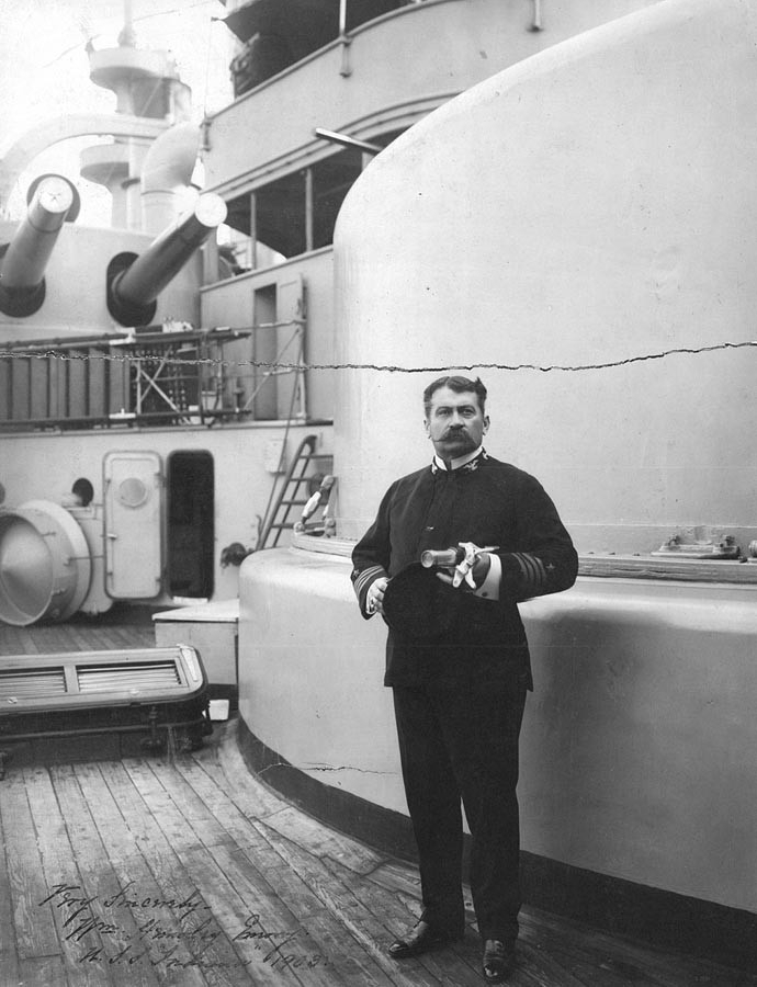 A picture of Captain William H. Emory standing on the deck of the Yosemite.
