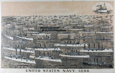 An artist's rendition of the entire U.S. Fleet in 1898.