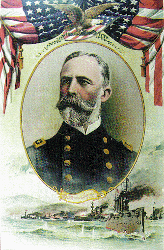 A color poster of Rear Admiral William T. Sampson.