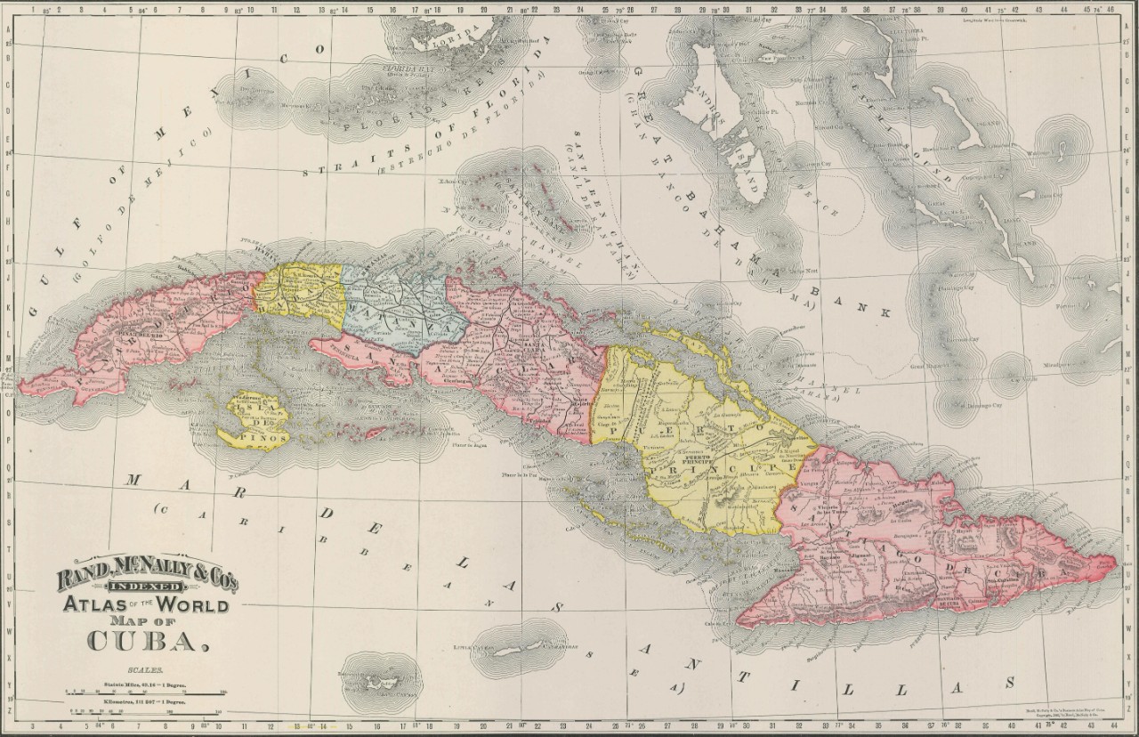 A contemporary map of Cuba during the Spanish-American War.